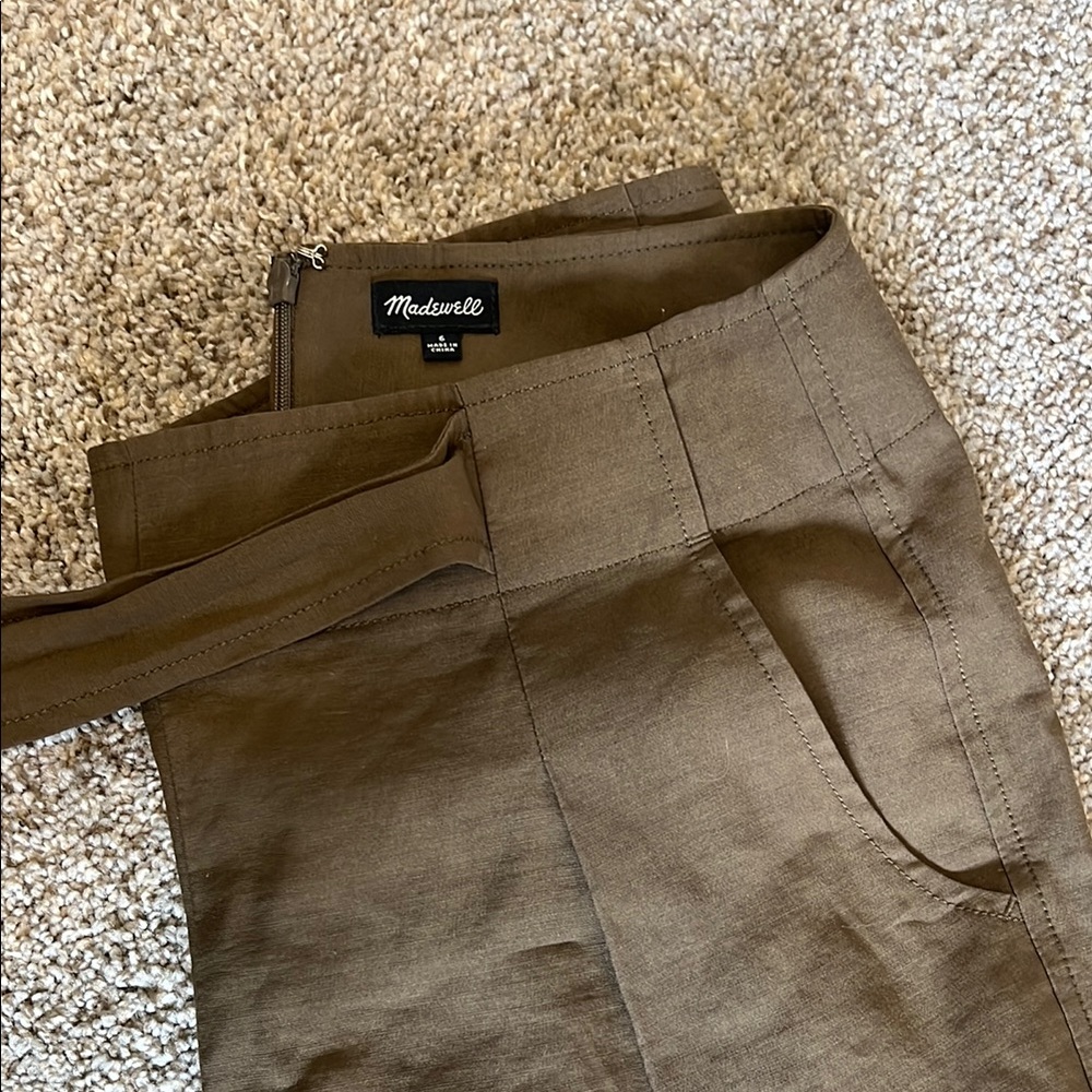 Madewell Olive Pleated Pants